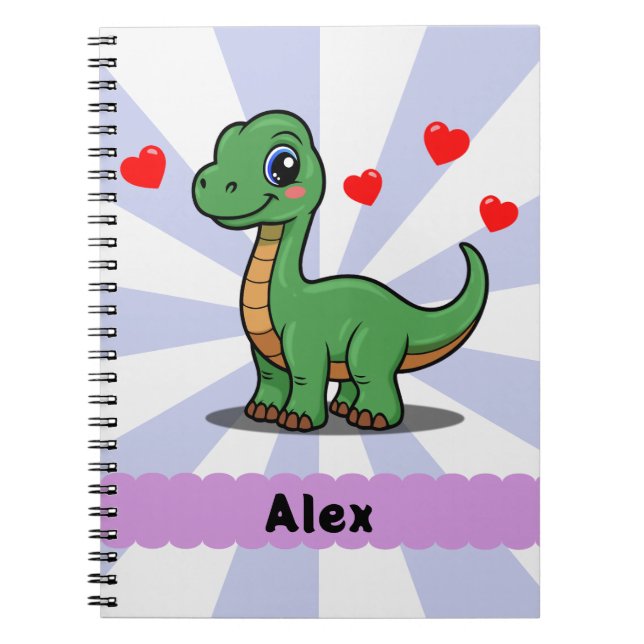 Cuaderno personalizado de dinosaurio Braquiosaurio (Frente)