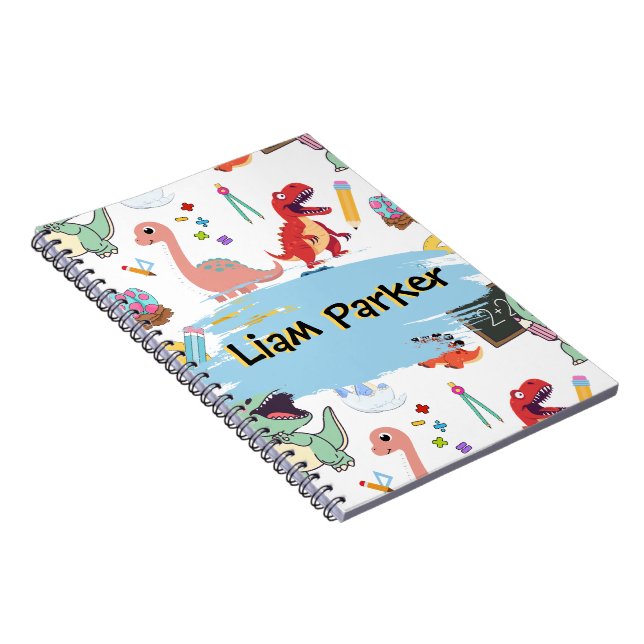 Cuaderno Personalizado de Dinosaurio en Acuarela p (Lado Derecho)