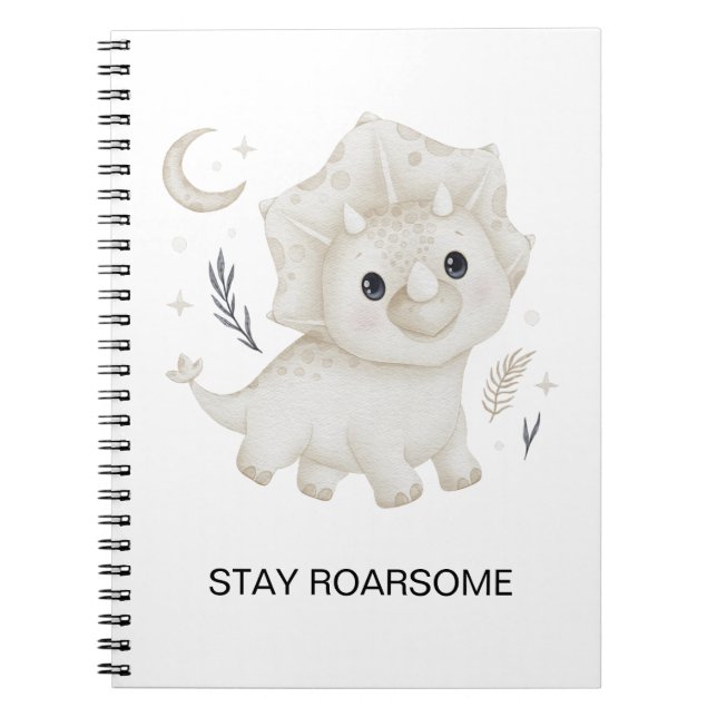 Cuaderno personalizado de dinosaurio para volver a (Frente)