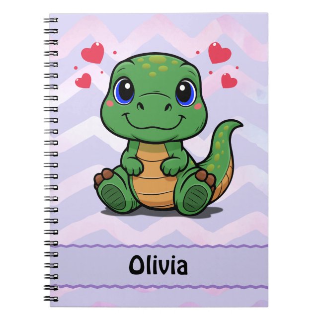 Cuaderno personalizado de dinosaurio T-Rex (Frente)