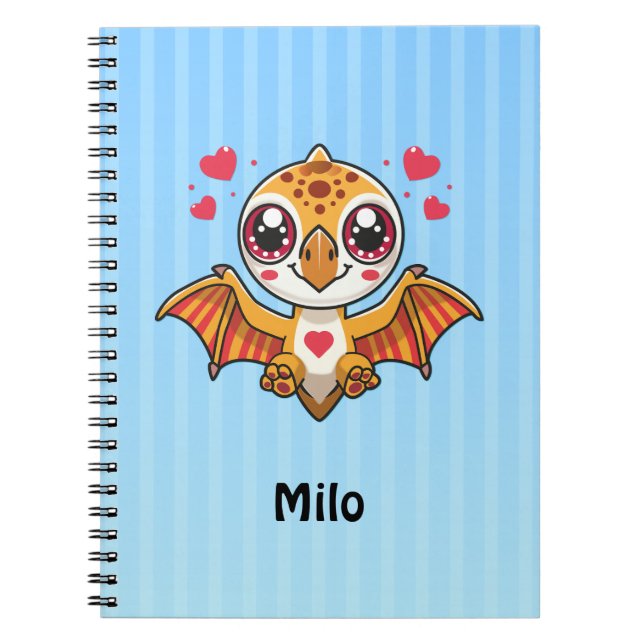 Cuaderno Personalizado de Dinosaurio Volador – Agr (Frente)