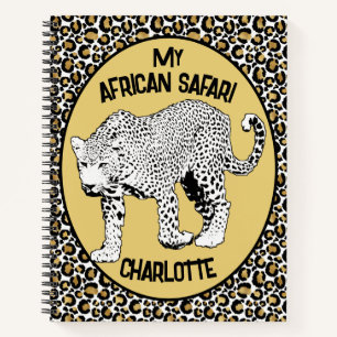 Cuaderno Personalizado de diseño de impresión de leopardo