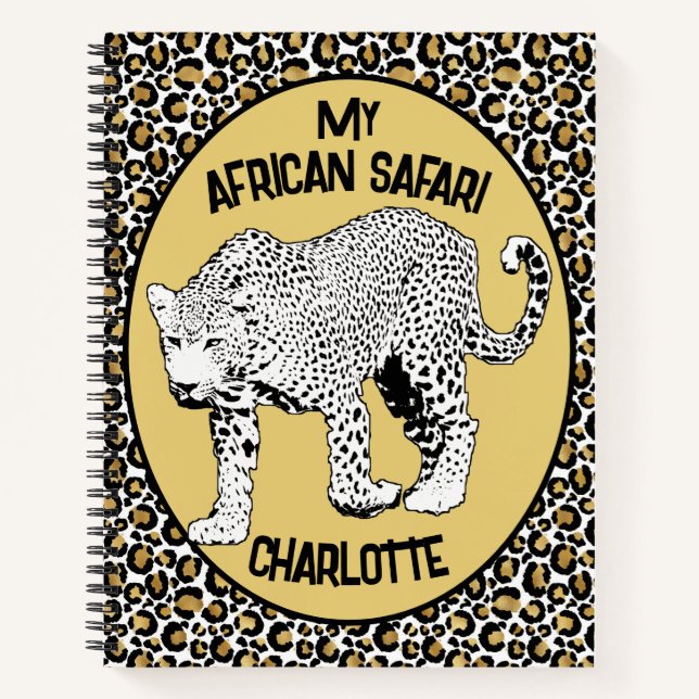 Cuaderno Personalizado de diseño de impresión de leopardo (Anverso)