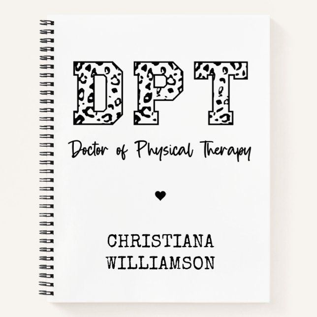 Cuaderno Personalizado de DPT Médica de Terapia Física (Anverso)