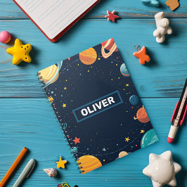 Cuaderno Personalizado de Espacio Planetas Galaxia