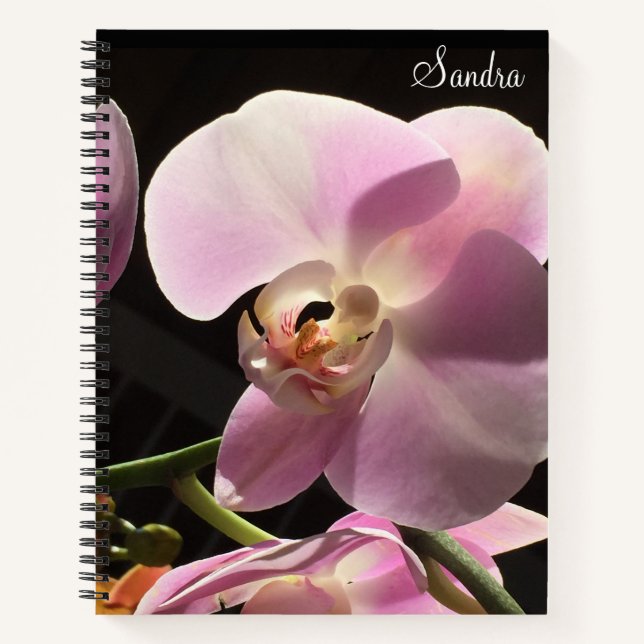 Cuaderno Personalizado de Espiral de Orquídea Rosa (Anverso)