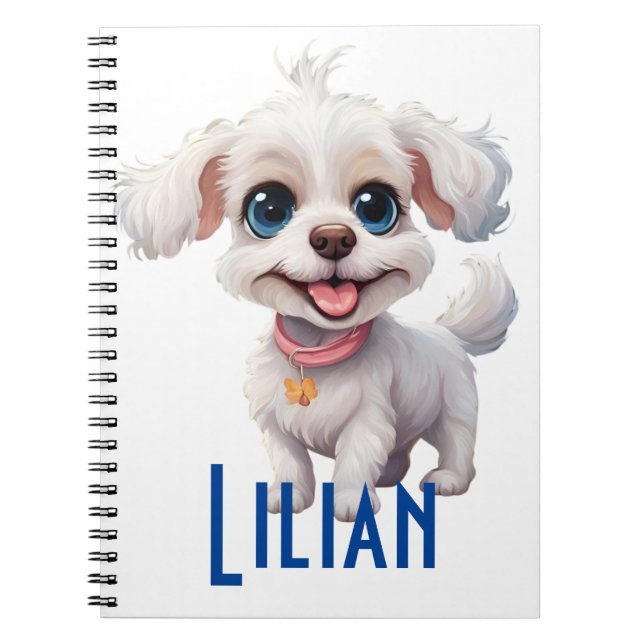 Cuaderno personalizado de espiral de perro: delici (Frente)