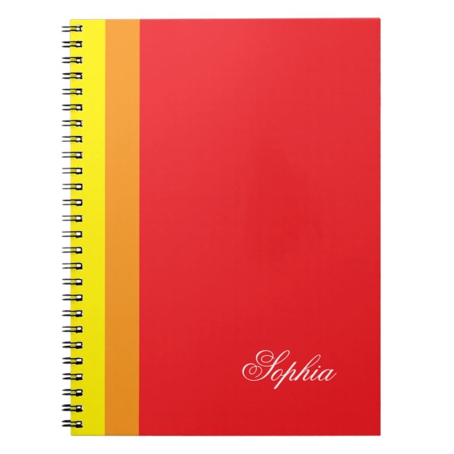 Cuaderno Personalizado de Espiral Rojo para niños  (Frente)