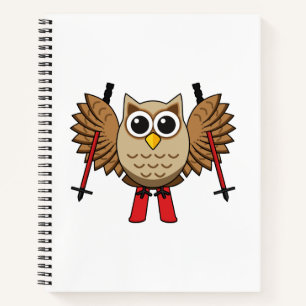 Cuaderno Personalizado de esquiar de búho