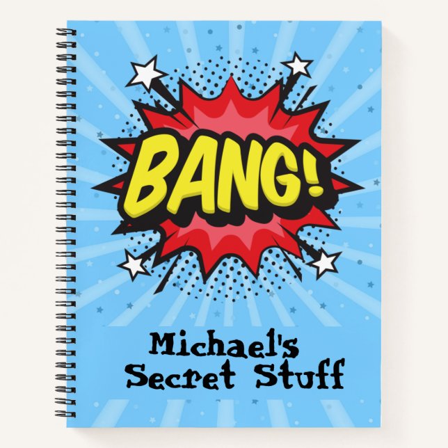 Cuaderno personalizado de estilo cómic de arte pop (Anverso)