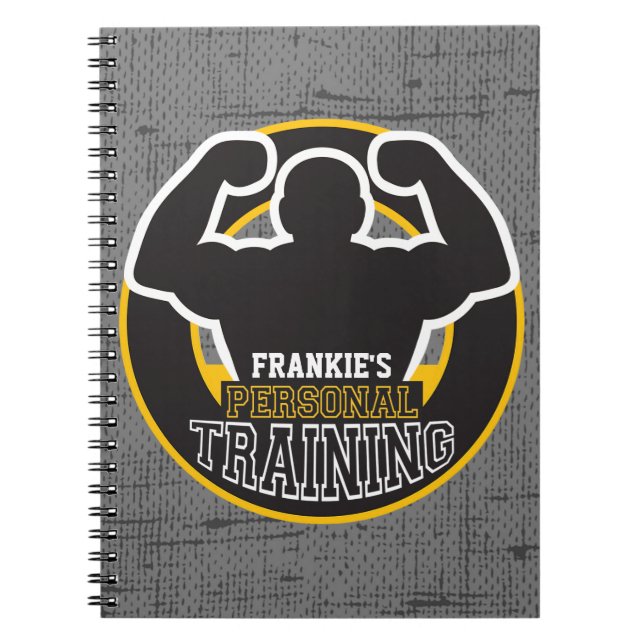 Cuaderno Personalizado de fitness de entrenamiento de energ (Frente)