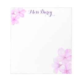 Cuaderno personalizado de flor de cerezo rosa feme