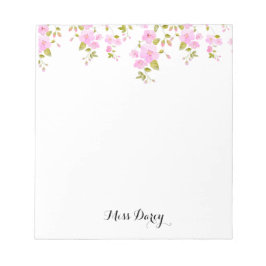 Cuaderno personalizado de flor de cerezo rosa feme