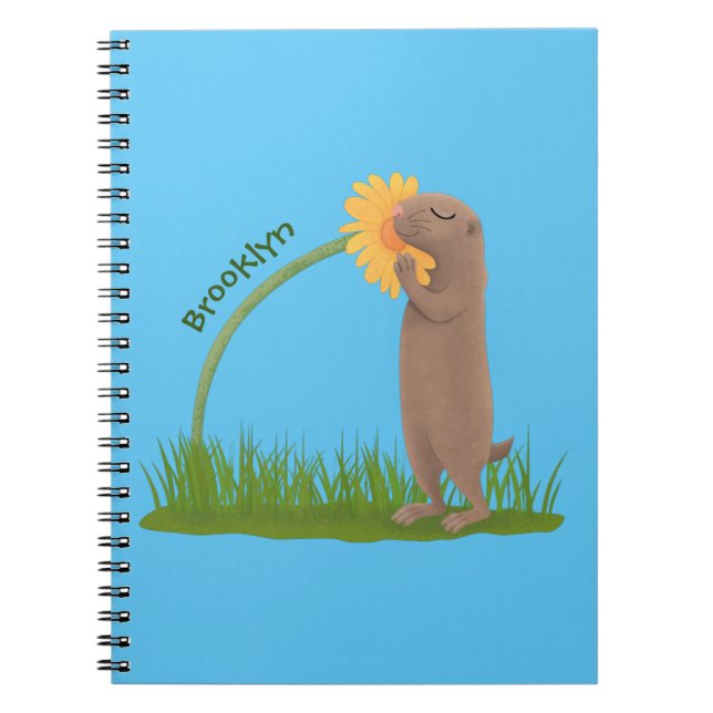 Cuaderno Personalizado de flor de esnifado de perro de prad (Frente)