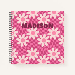 Cuaderno Personalizado de Flor de Margarita Rosa R