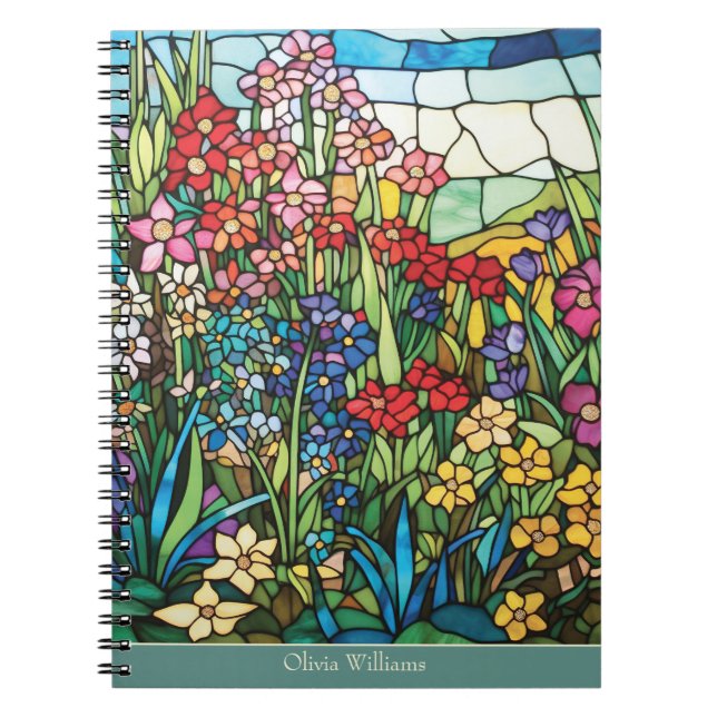 Cuaderno Personalizado de Floral de Vidrio Emploma (Frente)