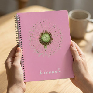 Cuaderno Personalizado de Flores Rosa Elegante