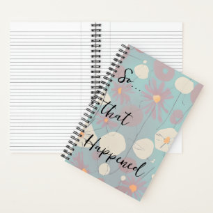 Cuaderno personalizado de flores rosas y blancas r