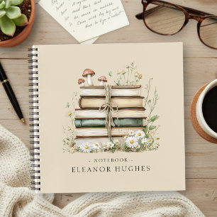 Cuaderno Personalizado de Flores Vintage de Libros