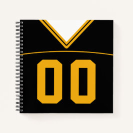 Cuaderno Personalizado de Football Jersey Black & Gold