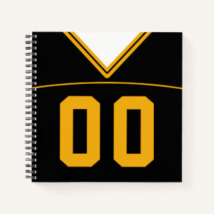 Cuaderno Personalizado de Football Jersey Black & Gold