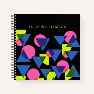 Cuaderno Personalizado de formas geométricas neón retro 90