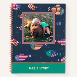 Cuaderno Personalizado de Foto de Niño Lindo con P