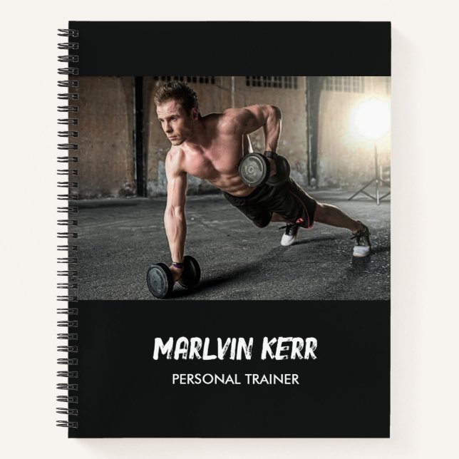 Cuaderno Personalizado de fotos gimnasio gris (Anverso)