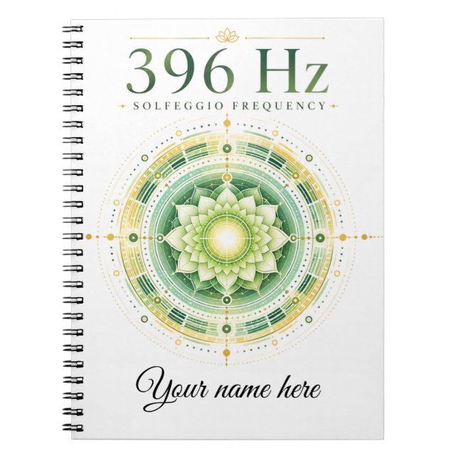 Cuaderno personalizado de frecuencia Solfeggio 396 (Frente)