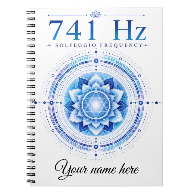 Cuaderno personalizado de frecuencia Solfeggio 741 (Frente)