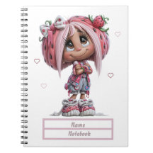 Cuaderno personalizado de fresa lindo