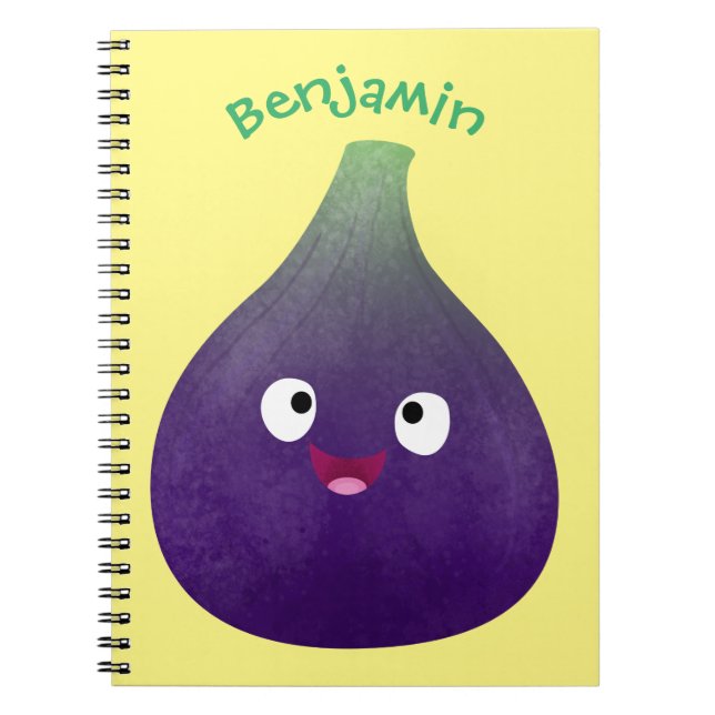 Cuaderno Personalizado de fruta púrpura feliz (Frente)