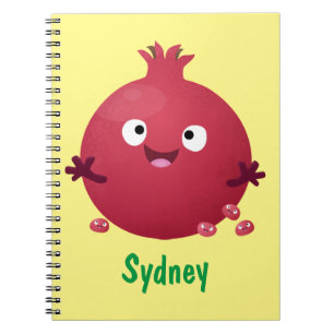 Cuaderno Personalizado de frutas pomegranadas alegres