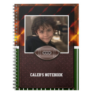 Cuaderno personalizado de fútbol para niños con fo