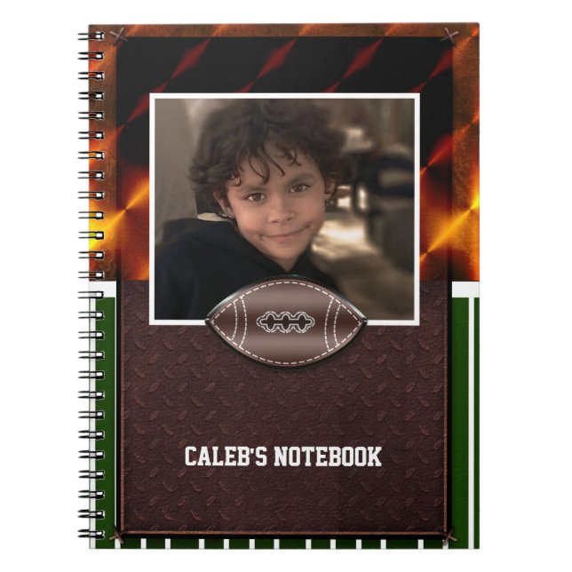 Cuaderno personalizado de fútbol para niños con fo (Frente)
