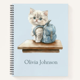 Cuaderno Personalizado de Gatito Adorable con Moch