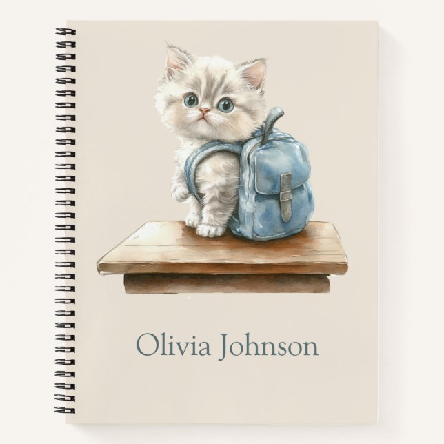 Cuaderno Personalizado de Gatito Adorable con Moch (Anverso)