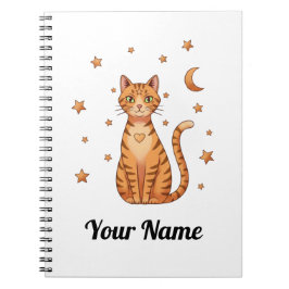 Cuaderno personalizado de gato atigrado naranja