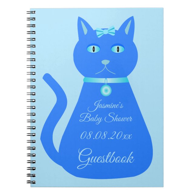 Cuaderno Personalizado de gato de niño pequeño azul (Frente)