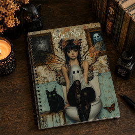 Cuaderno personalizado de gato fantasma hada gótic