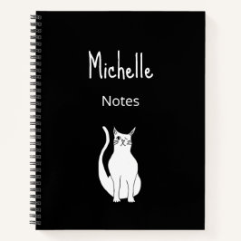 Cuaderno Personalizado de gato lindo blanco negro Winty Kit