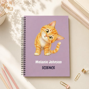 Cuaderno Personalizado de Gato Naranja Adorable co