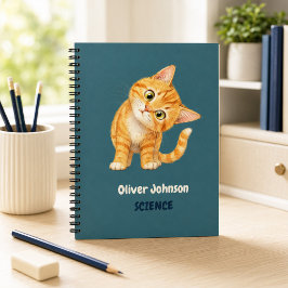 Cuaderno Personalizado de Gato Naranja Divertido A