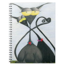 Cuaderno Personalizado de gato negro y gris