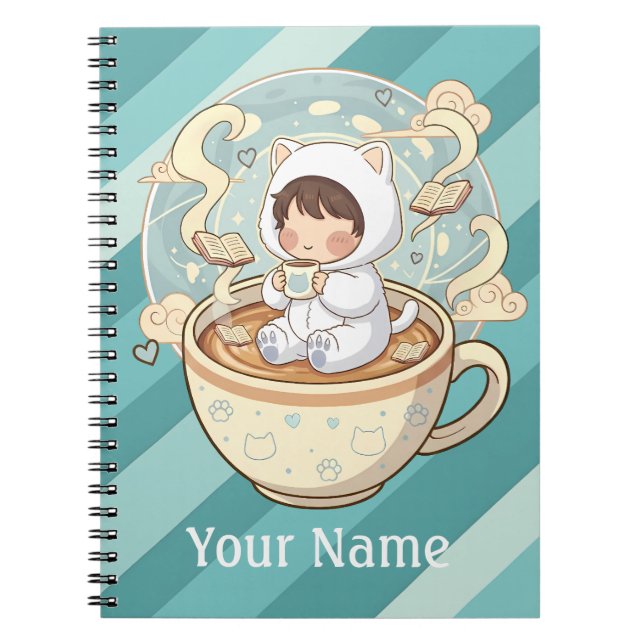 Cuaderno personalizado de gato para escritores est (Frente)