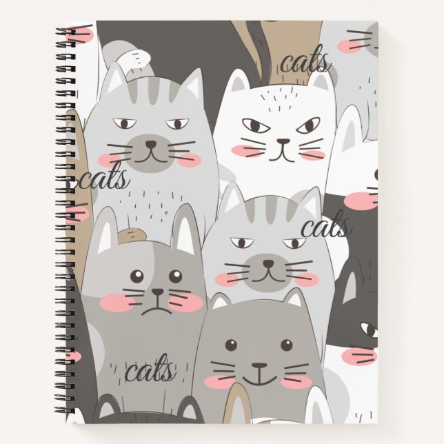 Cuaderno Personalizado de gatos 8,5" x 11" Bloc de notas es (Anverso)
