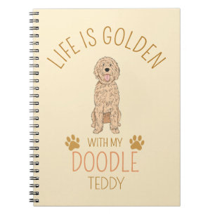 Cuaderno personalizado de Golden Doodle con el nom