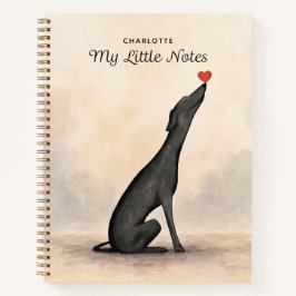 Cuaderno personalizado de Greyhound con nombre