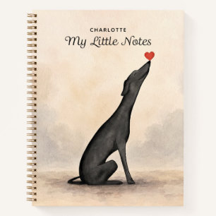 Cuaderno personalizado de Greyhound con nombre