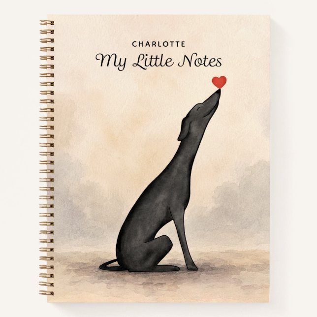 Cuaderno personalizado de Greyhound con nombre     (Anverso)